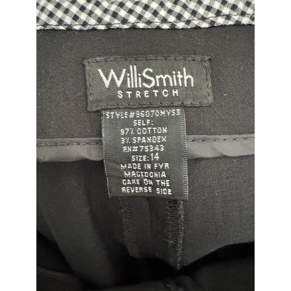 Willi Smith Stretch Black Pants Size 14 Gingham Trim Career Trousers NWT - Picture 13 of 15